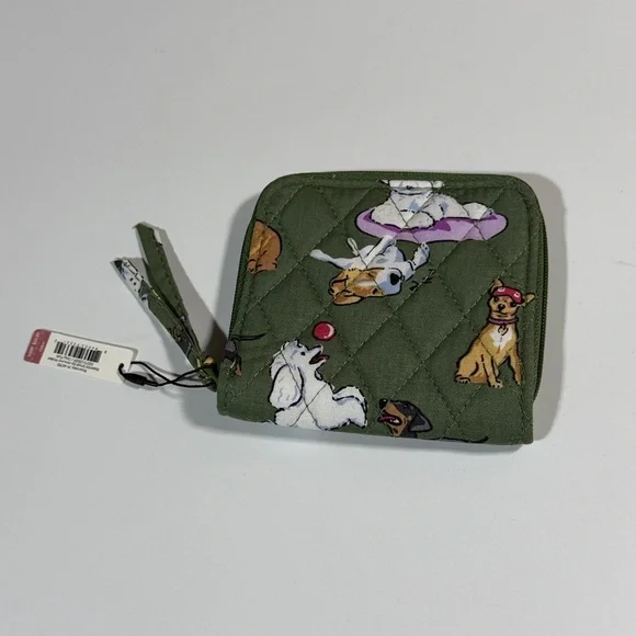 Vera Bradley Essential Small Zip-Around Wallet in Dog Park NWT - Picture 2 of 5